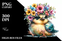 Cute Vibrant Baby Bird PNG Product Image 3