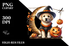 Puppy Halloween Moon Design, High-Res PNG Product Image 2
