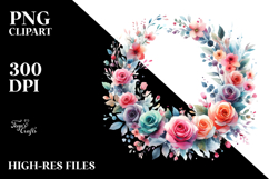 Colorful Abstract Wreath with Pink Roses Product Image 2