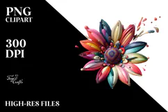 daisy with Watercolor Splash PNG Product Image 2
