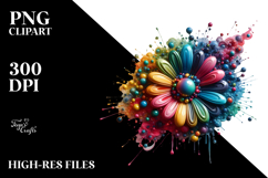 colorful,daisy,shiny,material,watercolor,splash Product Image 2