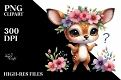Baby Deer Big Eyes | Sublimation | Clipart Product Image 1