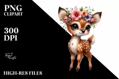 Baby Deer Big Eyes | Sublimation | Clipart Product Image 1