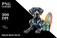 Great Dane on Beach at Sunset | Sublimation | Clipart Product Image 3