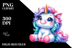 Cute Vibrant Unicorn PNG Product Image 2