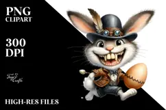 Goofy Bunny in Leather Hat, Transparent PNG Product Image 2