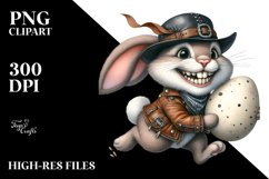 Running Bunny with Egg PNG Product Image 2