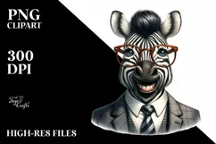 Detailed Zebra with Retro es | Sublimation | Clipart Product Image 3