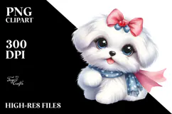 Cute Maltese Dog PNG Product Image 2
