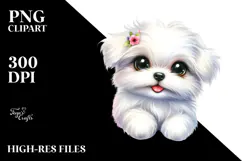 Happy Baby Maltese in Watercolor Product Image 2