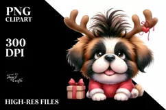 Expressive Baby Saint Bernard Watercolor PNG Product Image 1
