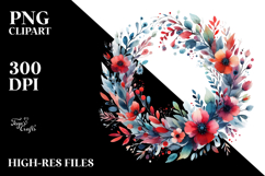 Colorful Abstract Floral Wreath PNG Product Image 2