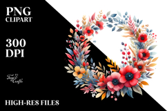 Colorful Abstract Floral Wreath PNG Product Image 2