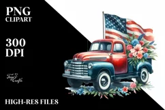 Pickup Truck Flower | Sublimation | Clipart Product Image 1