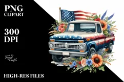 Pickup Truck Flower | Sublimation | Clipart Product Image 1