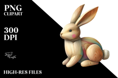 Wooden Bunny Splashy PNG Product Image 2