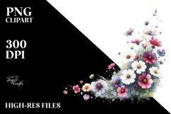 Centered Wild Flowers in Vibrant Frame | Clipart Product Image 1