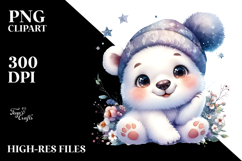 Cute Baby Polar Bear PNG Product Image 2