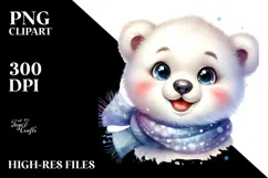 Cute Baby Polar Bear PNG Product Image 2