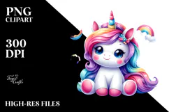 Cute Vibrant Unicorn PNG Product Image 2