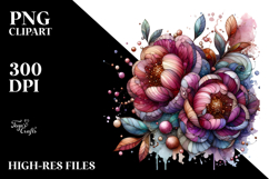 Abstract Stained Peonies PNG Product Image 2