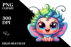 cute colorful Crazy Baby Butterfly Clipart Product Image 1