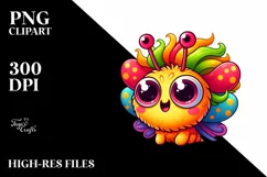 cute colorful Crazy Baby Butterfly Clipart Product Image 3