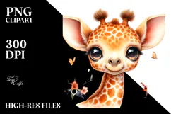 Cute Baby Giraffe, High-Res PNG Product Image 2