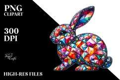 Abstract Shiny Pastel Bunny Made of Diamonds JPEG Product Image 2