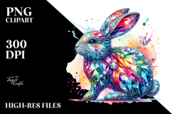 Abstract Shiny Pastel Bunny Made of Diamonds JPEG Product Image 2