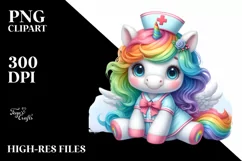 Baby Unicorn Dressed as Nurse | Clipart Product Image 1