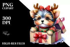 Expressive Baby Yorkipoo Watercolor PNG Product Image 1