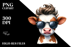 Expressive Baby Cow Clipart, Transparent PNG Product Image 2