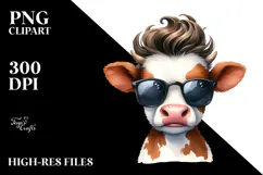 Expressive Baby Cow Clipart, Transparent PNG Product Image 2