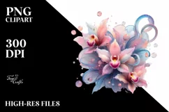 Abstract Orchid Watercolor Splash PNG Product Image 1