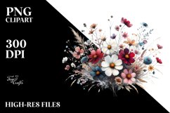 Centered Wild Flowers in Bold Frame | Clipart Product Image 3