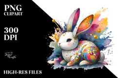 Abstract Shiny Colorful Bunny Made of Wood JPEG Product Image 2