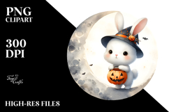 Cute Baby Rabbit Halloween Clipart PNG Product Image 2