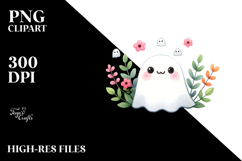 Simple Funny Cute Ghost PNG Product Image 2