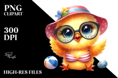 Funny Chick Portrait in Beachwear with Caricature-Like Product Image 2