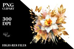 Vibrant Bouquet with Daffodil | Sublimation | Clipart Product Image 3
