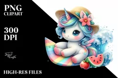 Pastel Baby Unicorn on White Background | Sublimation | Product Image 3