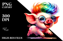 Cute Baby Pig Running PNG Product Image 2