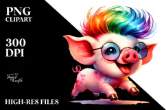 Cute Baby Pig Running PNG Product Image 2