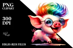 Cute Baby Pig Running PNG Product Image 3