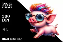 Cute Baby Pig Running PNG Product Image 3