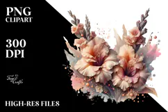 Shiny Gladiolus with Metallic Insertions PNG Product Image 2