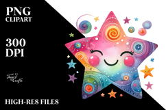 Colorfull Smiling Star PNG Product Image 2