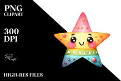 Colorful Smiling Star PNG Product Image 2