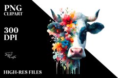 Abstract Colorful Cow Clipart Product Image 3
